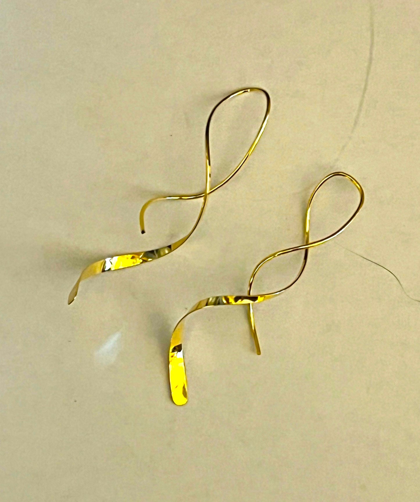 Earrings - Single Spiral Swirl Sterling Silver, Gold-filled or Titanium Medium 2 inch