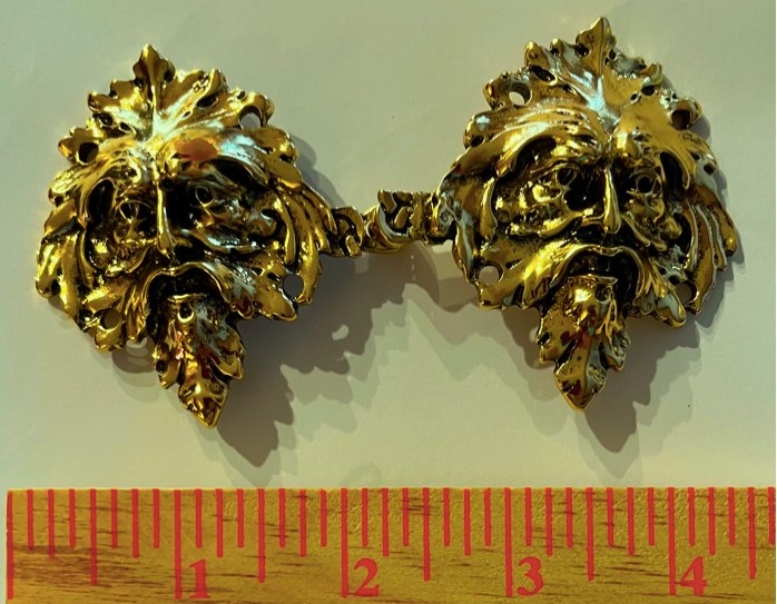 Cloak Clasp - Greenman Cloak Clasp Gold or Silver