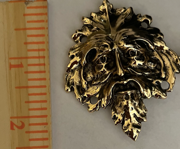 Cloak Clasp - Greenman Cloak Clasp Gold or Silver