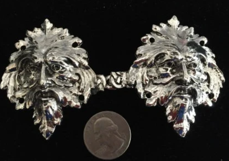 Cloak Clasp - Greenman Cloak Clasp Gold or Silver