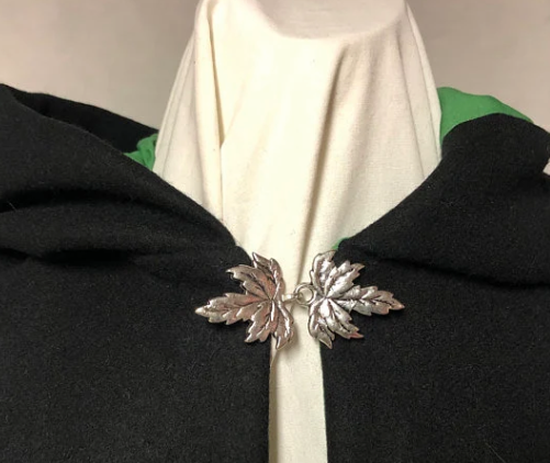 Cloak Clasp - Leaf Cloak Clasp Silver or Gold