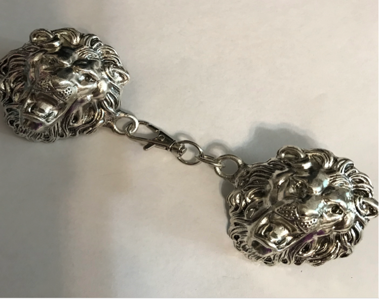 Cloak Clasp - Large Lion Cloak Clasp Silver or Gold