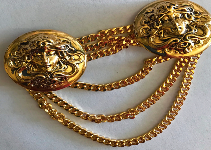 Cloak Clasp - Nouveau Lady Cloak Clasp Silver or Gold