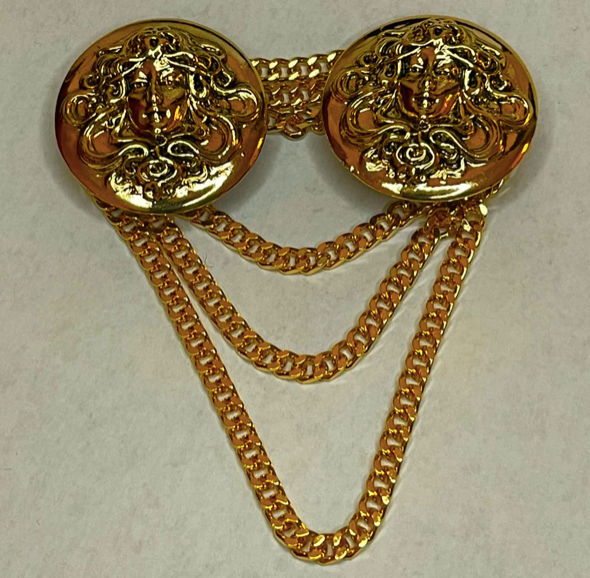 Cloak Clasp - Nouveau Lady Cloak Clasp Silver or Gold