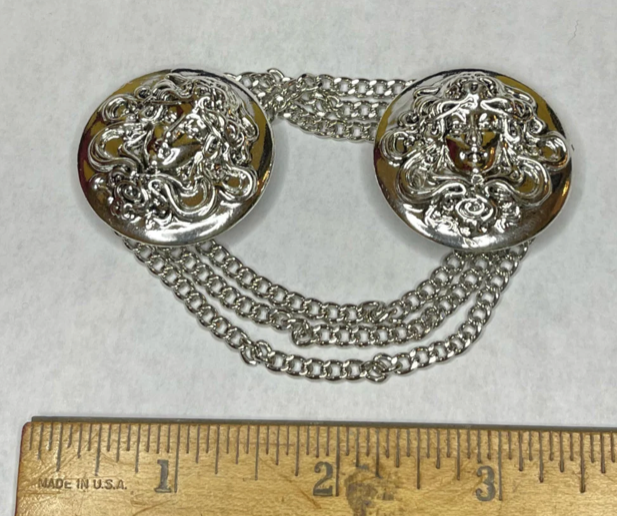 Cloak Clasp - Nouveau Lady Cloak Clasp Silver or Gold