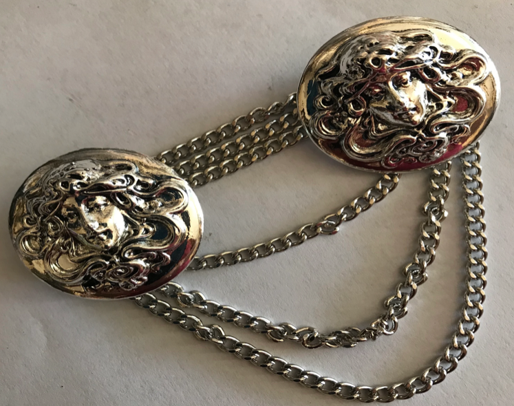 Cloak Clasp - Nouveau Lady Cloak Clasp Silver or Gold