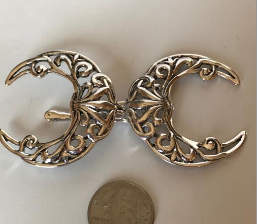 Cloak Clasp - Moon Cloak Clasp Silver, Gold or Black
