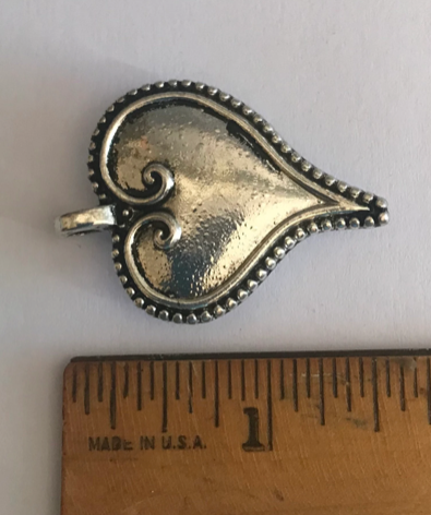 Cloak Clasp - Heart shaped Cloak Clasp in Silver