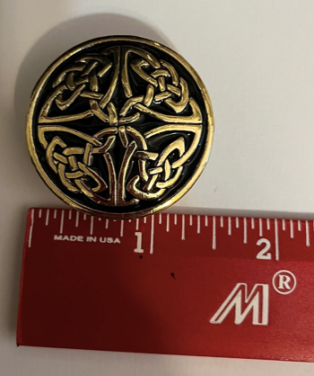 Cloak Clasp - Round Celtic Cloak Clasp with chain Silver or Gold