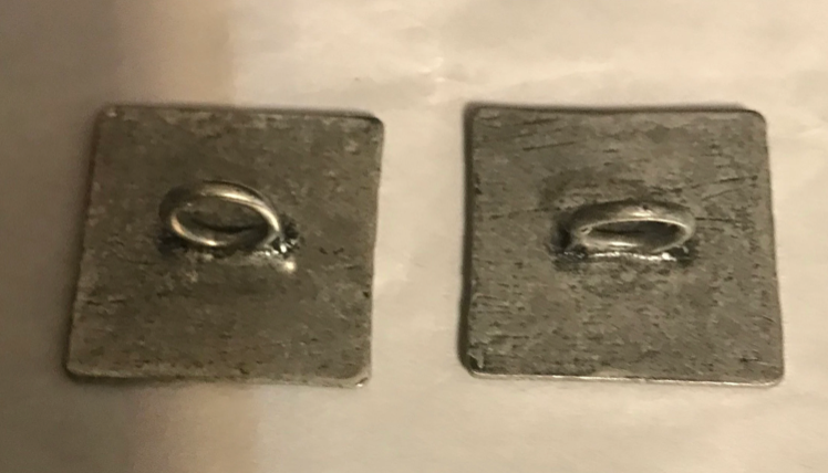 Cloak Clasp - Square Pewter Clasp with Chain