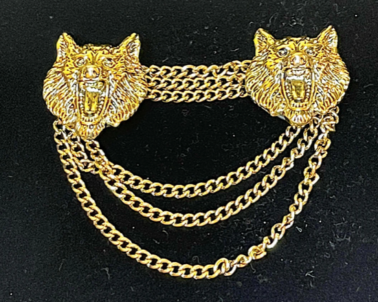 Cloak Clasp - Ferocious Wolf Cloak Clasp Silver or Gold