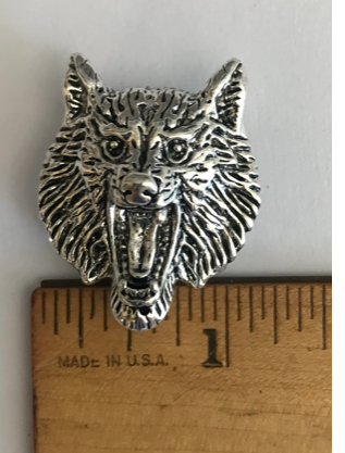 Cloak Clasp - Ferocious Wolf Cloak Clasp Silver or Gold