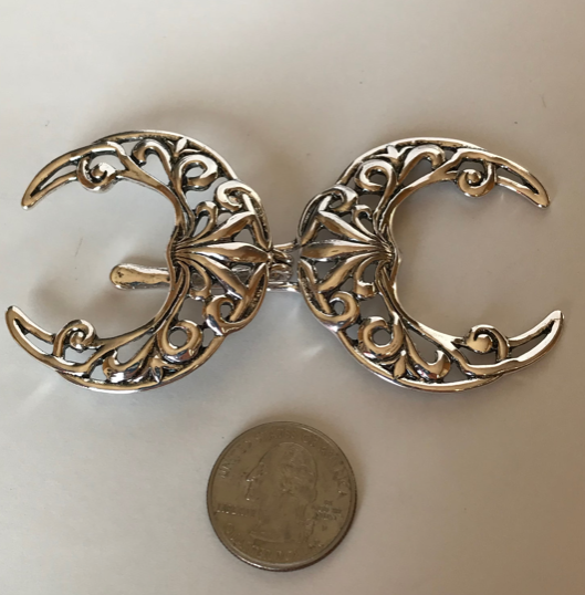 Cloak Clasp - Moon Cloak Clasp Silver, Gold or Black