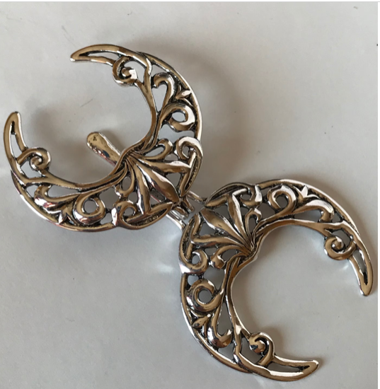 Cloak Clasp - Moon Cloak Clasp Silver, Gold or Black