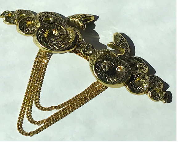 Cloak Clasp - Snake Cape Clasp Silver or Gold, screw on with endless chain