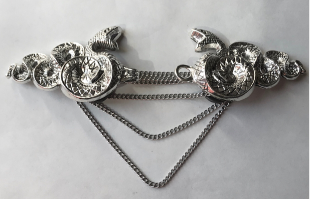 Cloak Clasp - Snake Cape Clasp Silver or Gold, screw on with endless chain