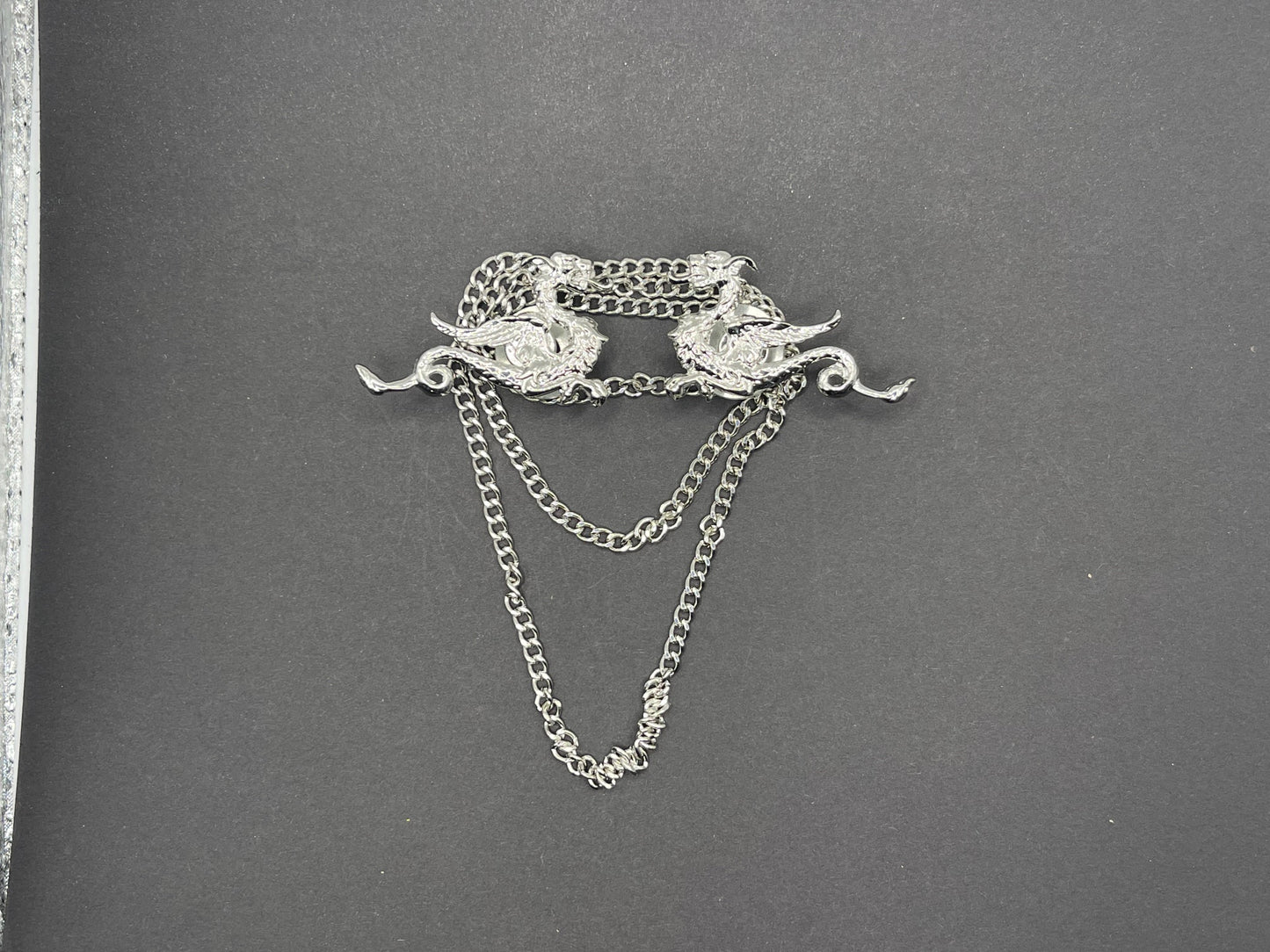 Cloak Clasp - Dragon Cloak Clasp, screw on or clip on, Silver or Gold