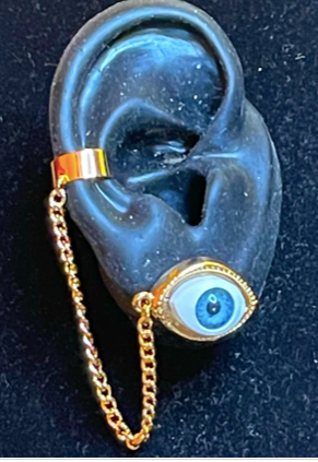 Eye ball draping Ear Cuff in Silver or Gold