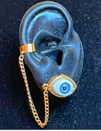 Eye ball draping Ear Cuff in Silver or Gold