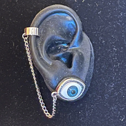 Eye ball draping Ear Cuff in Silver or Gold
