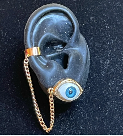 Eye ball draping Ear Cuff in Silver or Gold