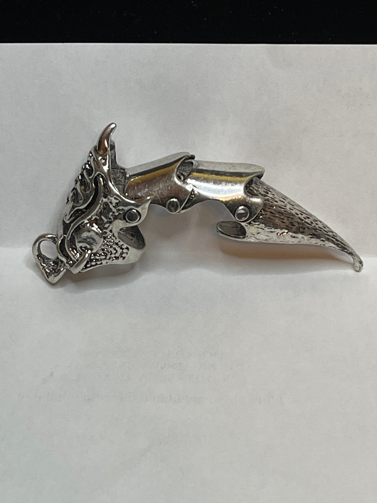 Medieval Ring - Large Knuckle Armor ring in Silver