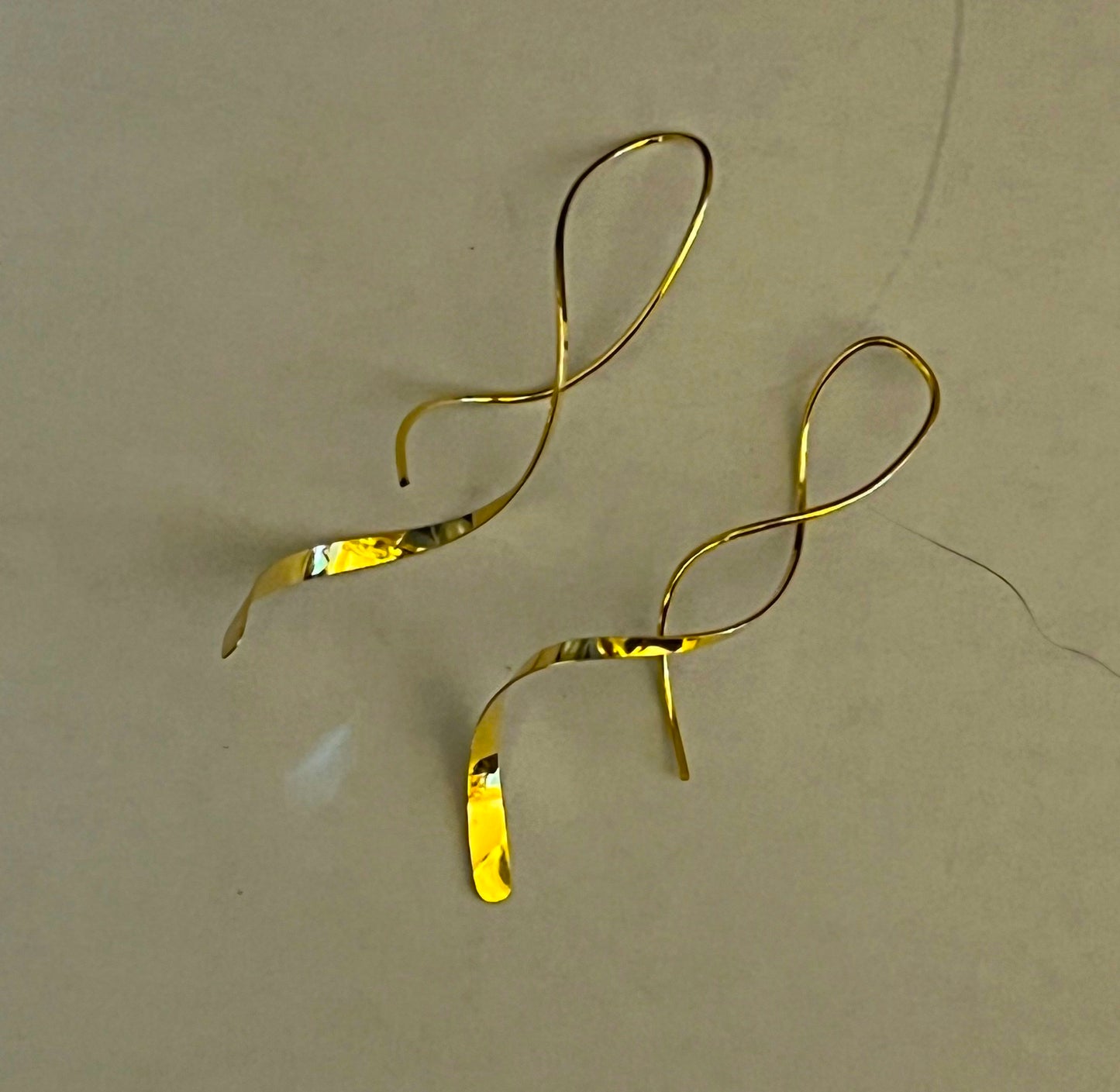 Earrings - Single Spiral Swirl Sterling Silver, Gold-filled or Titanium Medium 2 inch