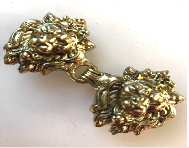 Cloak Clasp - Lion Cloak Clasp Silver or Gold