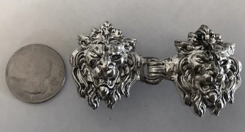 Cloak Clasp - Lion Cloak Clasp Silver or Gold