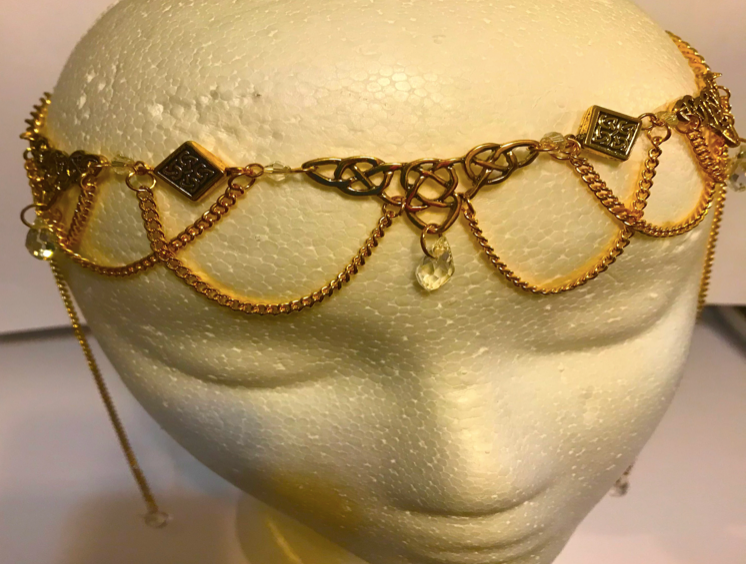 Tiara - Triple Celtic Tiara Circlet - Silver or Gold