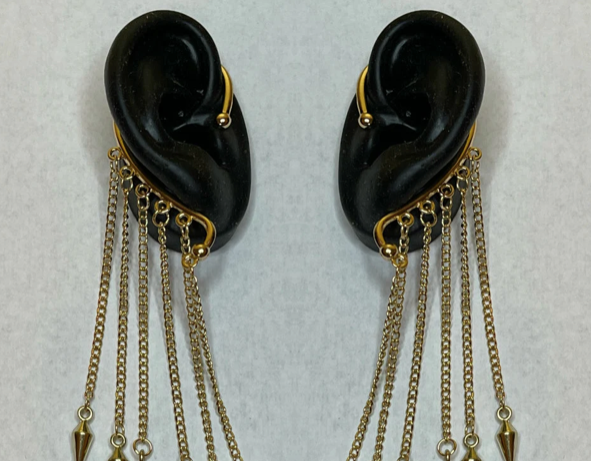 Bullet Dangle Ear Wrap Pairs - Silver, Gold or Black