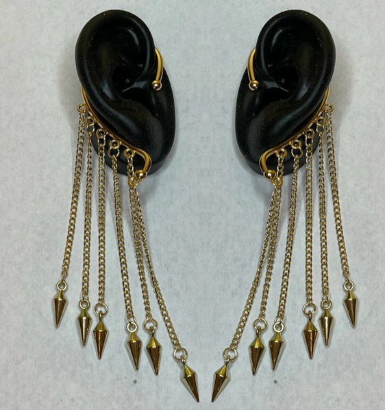 Bullet Dangle Ear Wrap Pairs - Silver, Gold or Black