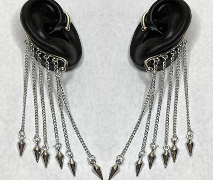 Bullet Dangle Ear Wrap Pairs - Silver, Gold or Black