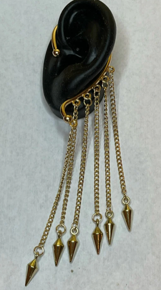Bullet Dangle Ear Wrap Pairs - Silver, Gold or Black