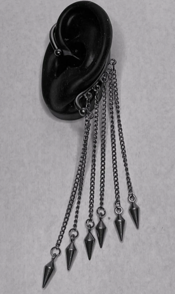 Bullet Dangle Ear Wrap Pairs - Silver, Gold or Black