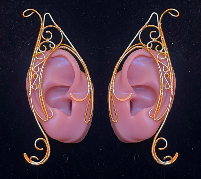 Elf Ears - Elf Ear Wire wrap in Silver or Gold