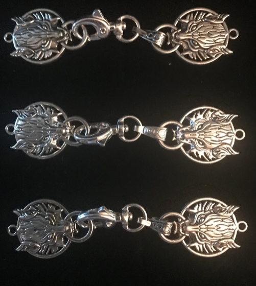 Cloak Clasp - Flat Wolf Cloak Clasp Set of 3 available in silver or gold.