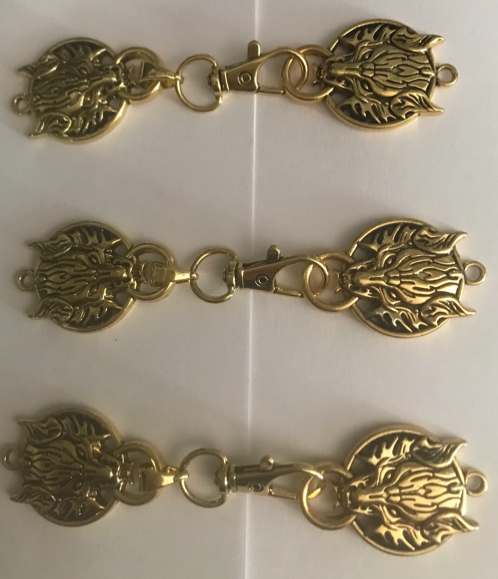 Cloak Clasp - Flat Wolf Cloak Clasp Set of 3 available in silver or gold.