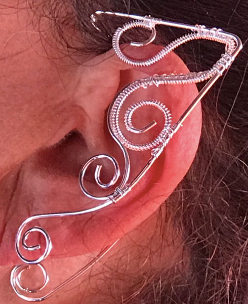Elf Ears - Scrolly Elf Ears - Silver or Gold