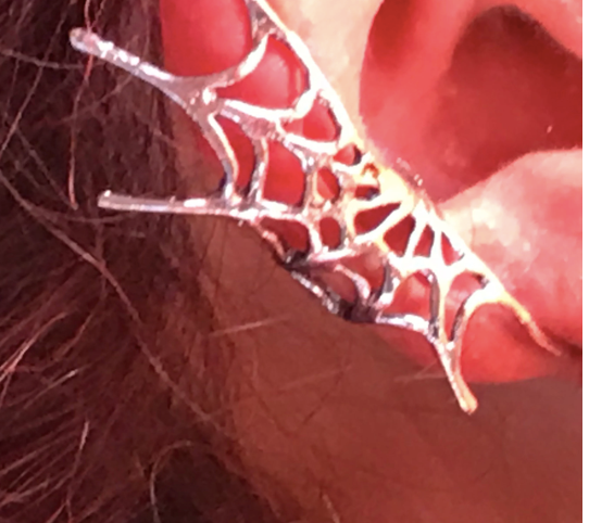 Spiders Web Ear Cuff in Silver