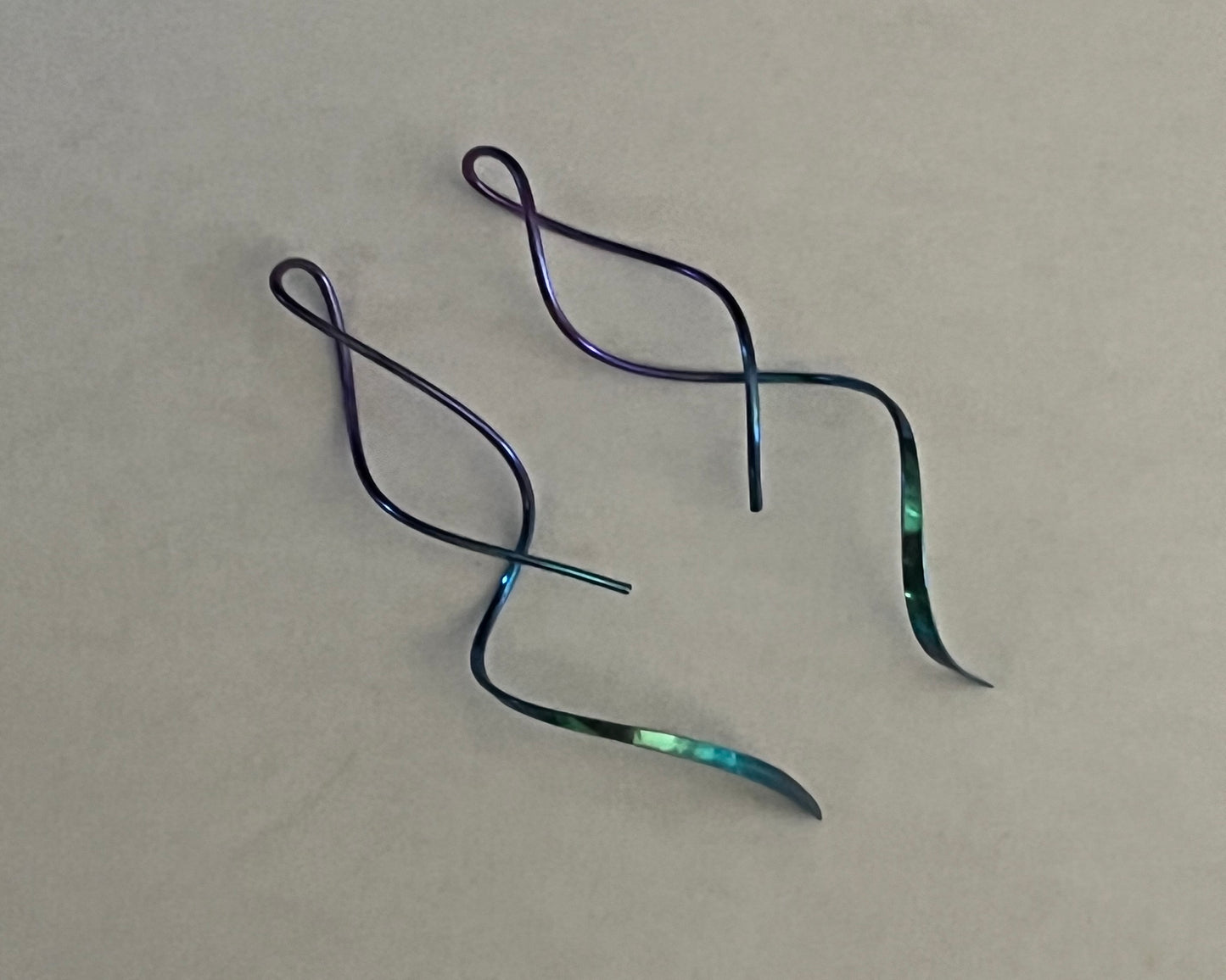 Earrings - Single Spiral Swirl Sterling Silver, Gold-filled or Titanium Medium 2 inch