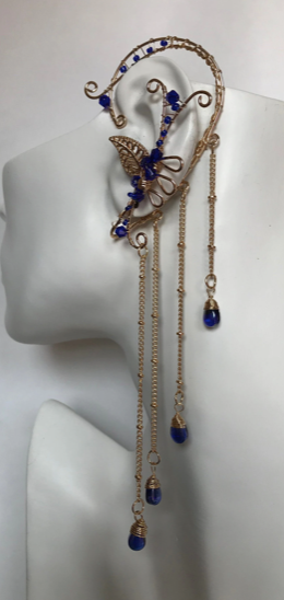 Elf Ears - Pair of Gold Dangle Elf Ears in Black, Purple, Green, Blue or Clear