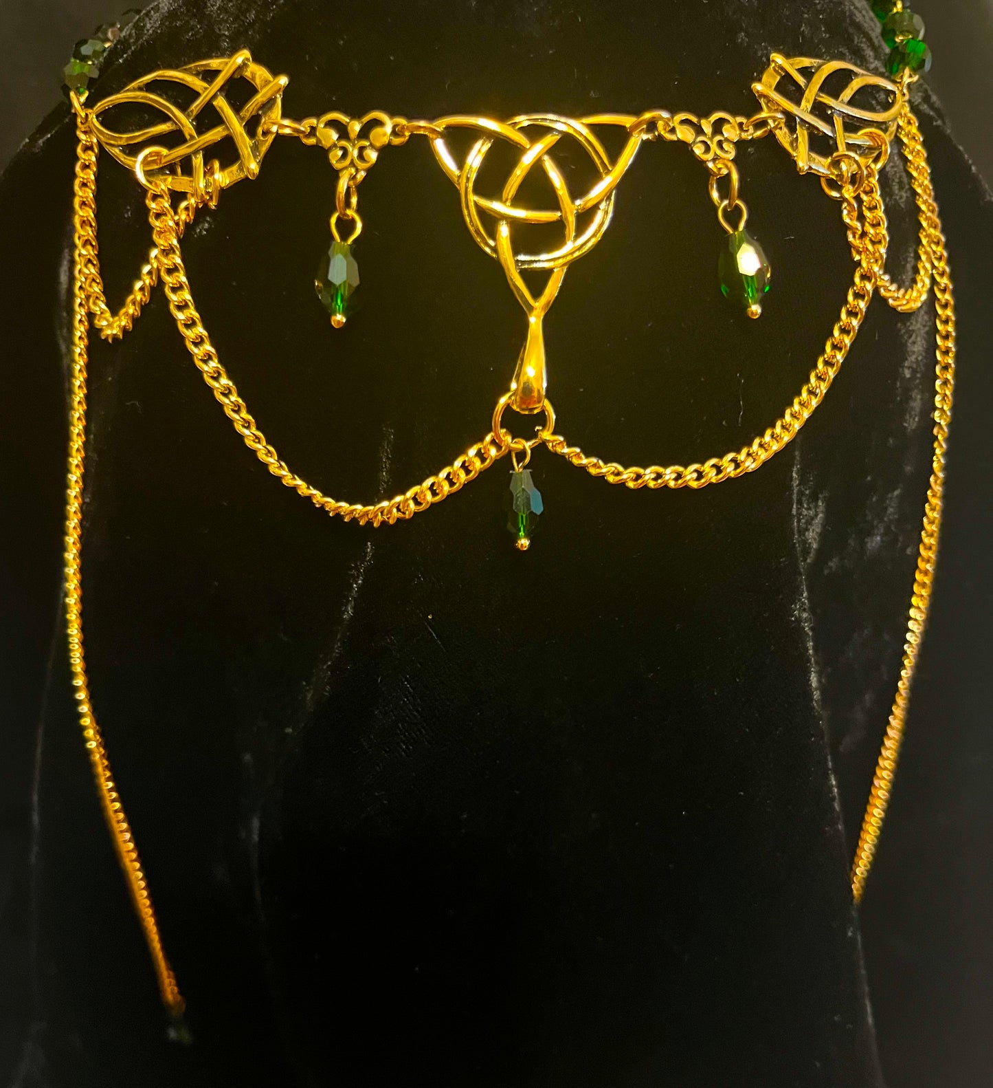 Tiara - Celtic Tiara in Gold with Stone options of Blue, Red, Green or Purple