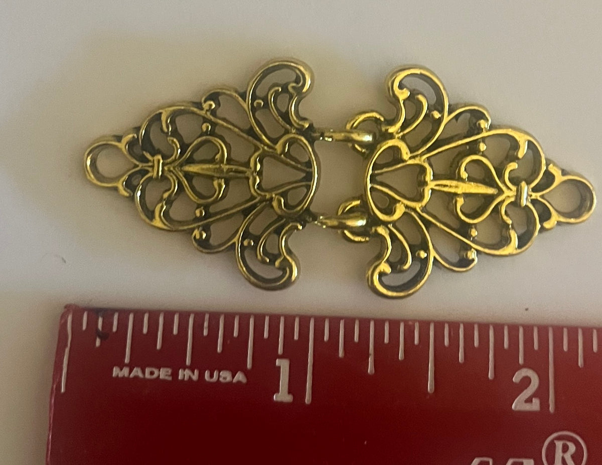 Cloak Clasp - Filigree Cloak Clasps Set of 3, available in silver or gold.
